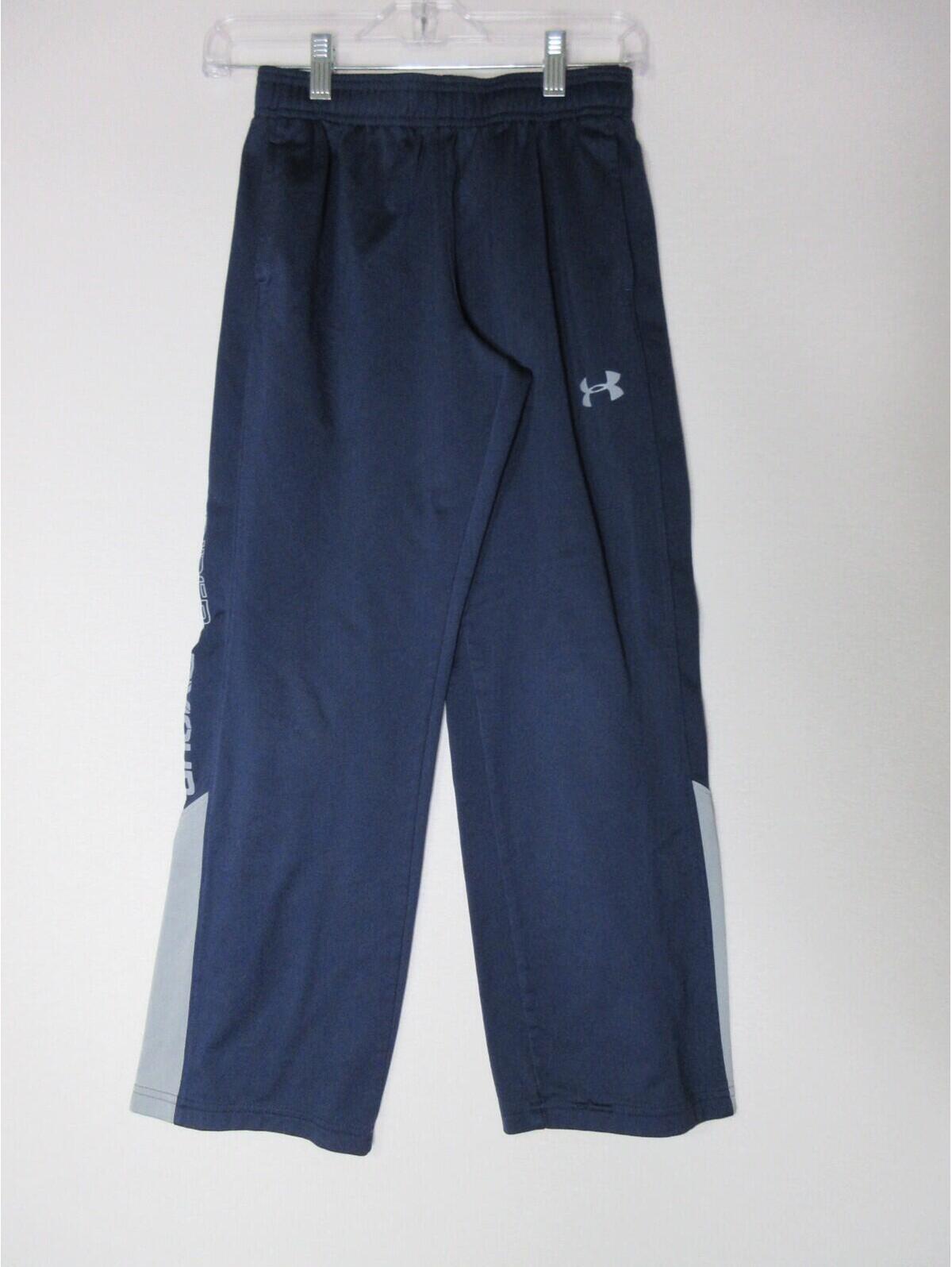 Under Armour Boys High Rise Sweat Pants Slash Pockets Elastic Waist Size Ym Blue